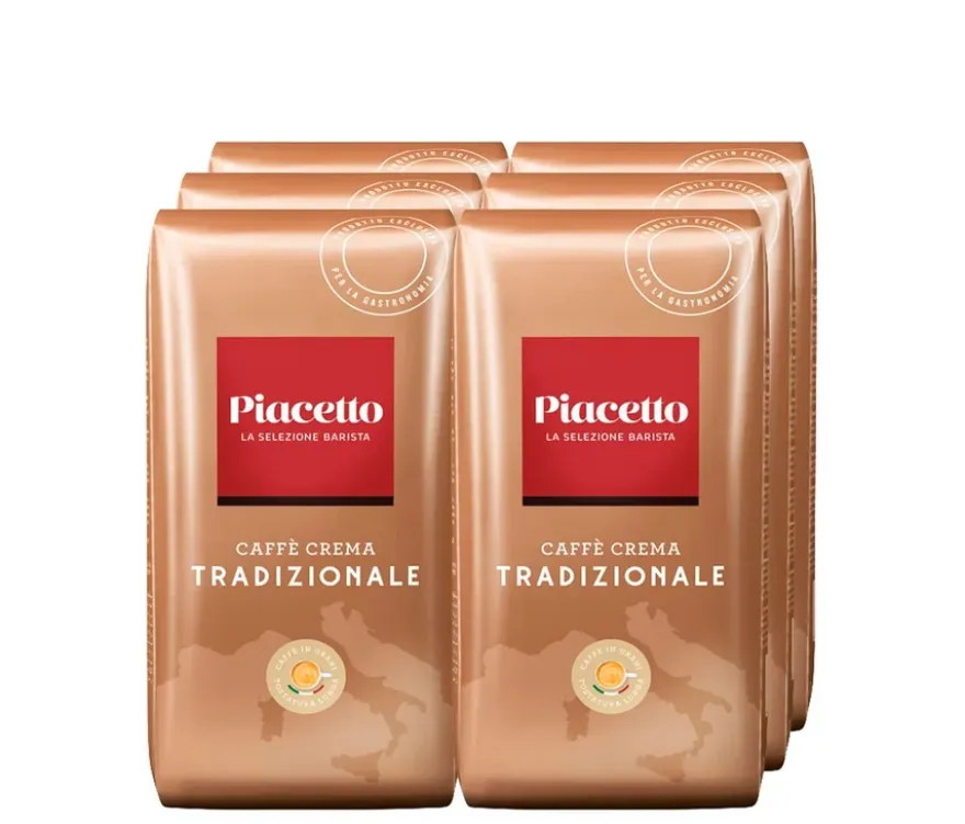Piacetto Tradizionale Caffè Crema - 6x 1 kg Ganze Bohne