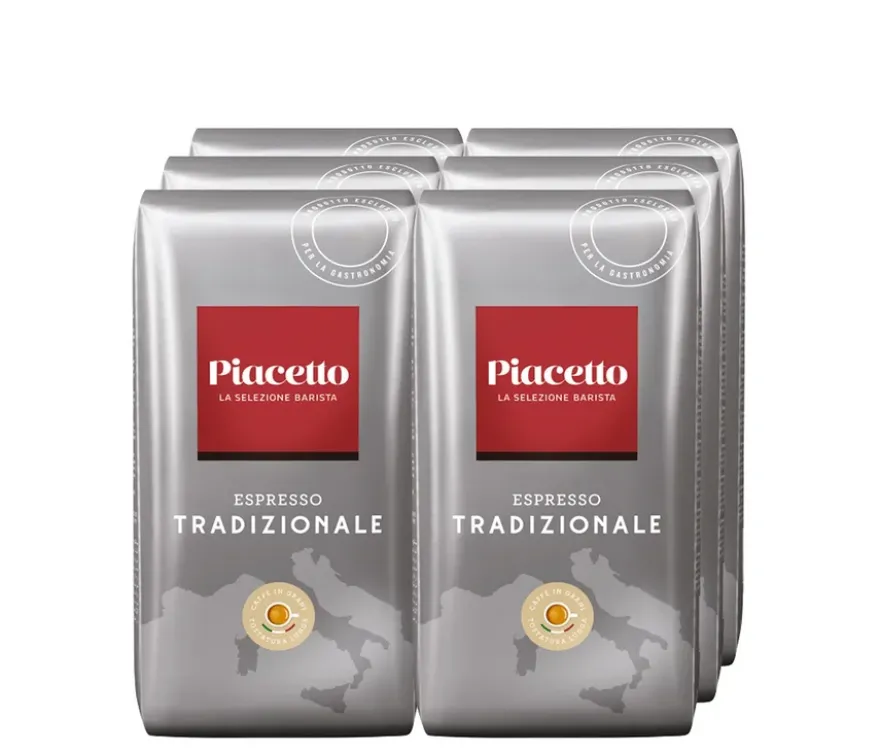 Piacetto Tradizionale Espresso - 6x 1 kg Ganze Bohne