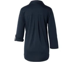 Piqué-Jerseybluse, dunkelblau