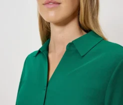 Piqué-Jerseybluse, grün
