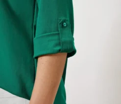 Piqué-Jerseybluse, grün