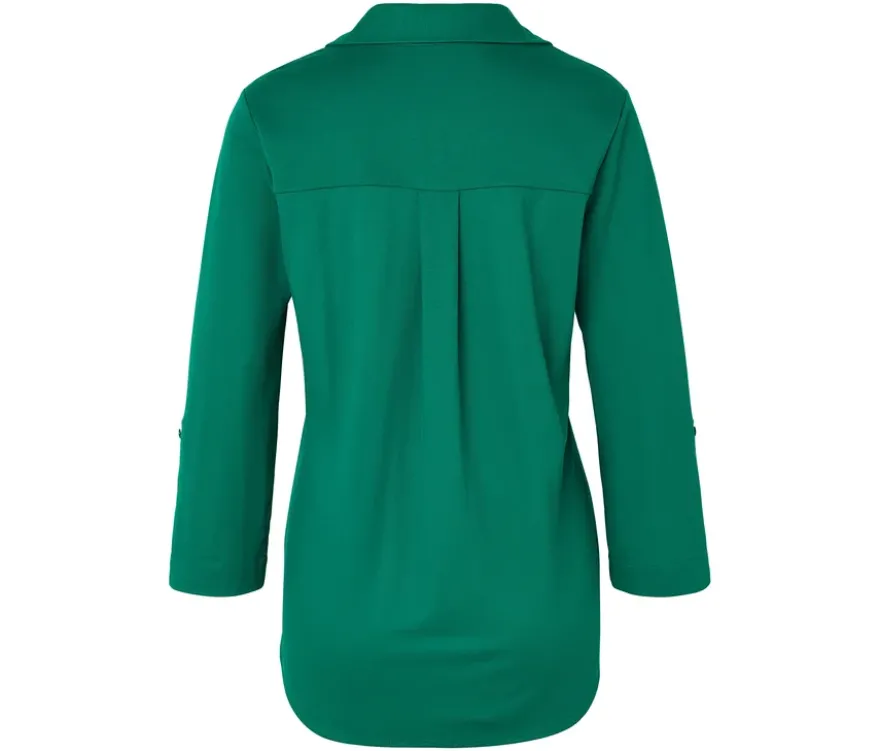 Piqué-Jerseybluse, grün