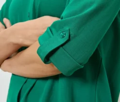 Piqué-Jerseybluse, grün