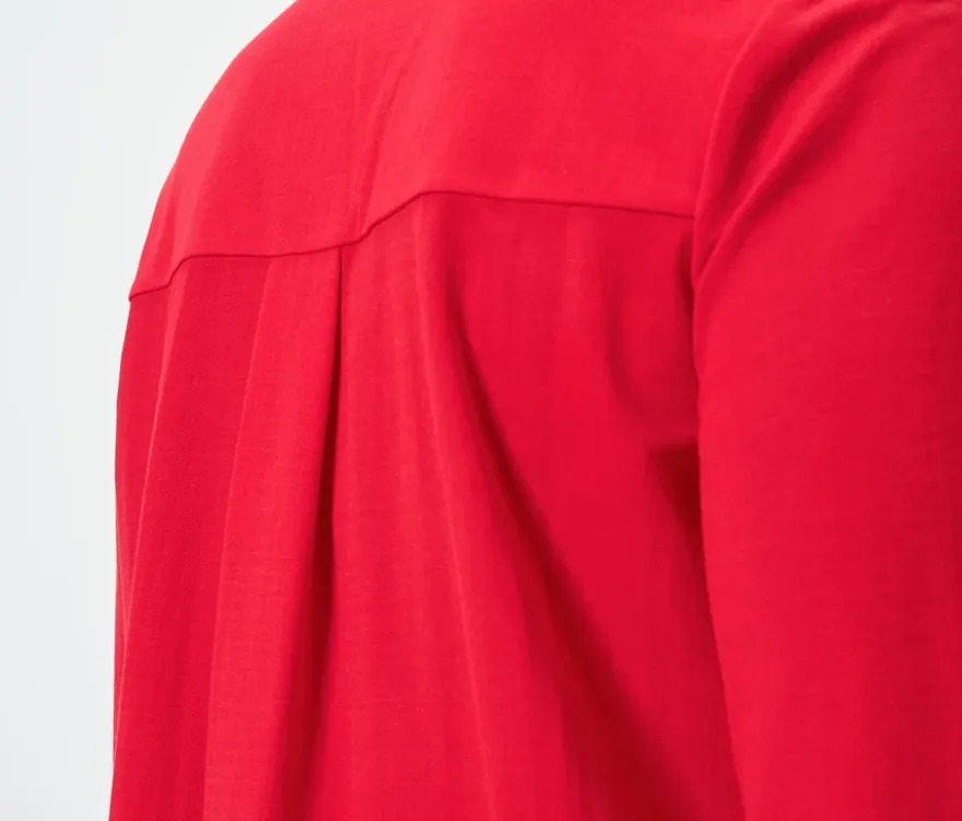 Piqué-Jerseybluse, rot