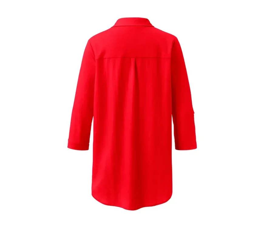 Piqué-Jerseybluse, rot