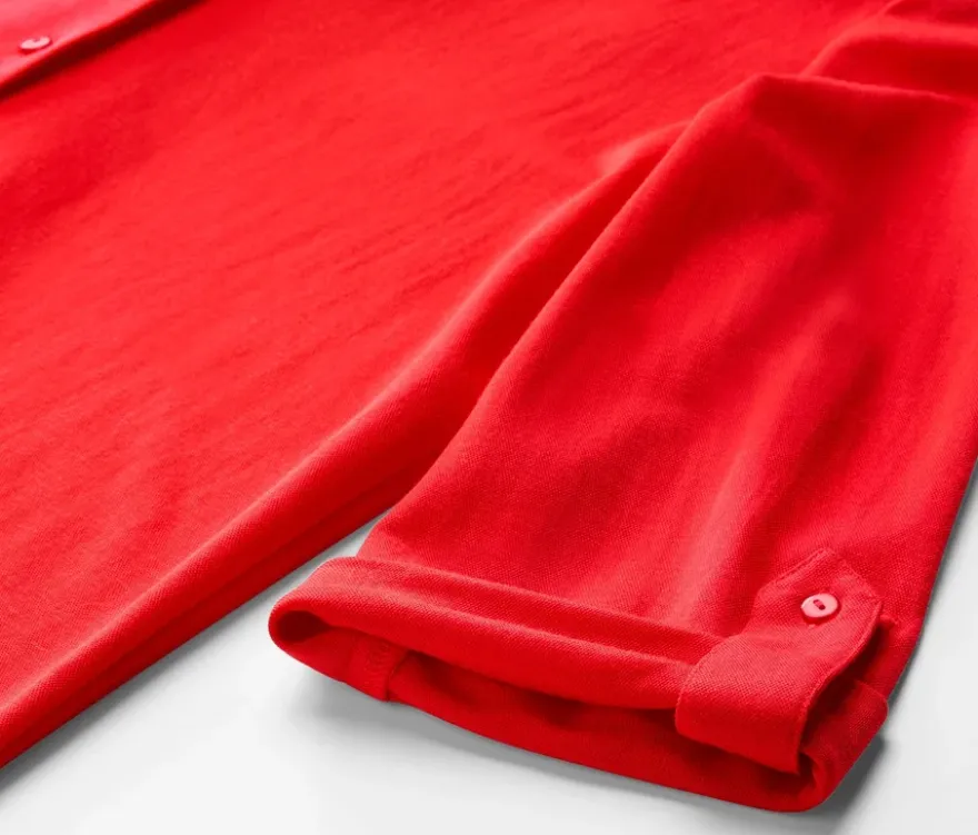 Piqué-Jerseybluse, rot