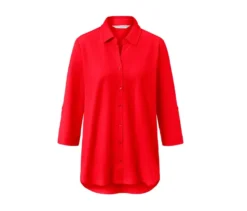 Piqué-Jerseybluse, rot