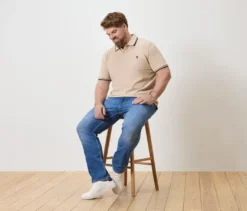Piqué-Poloshirt, beige