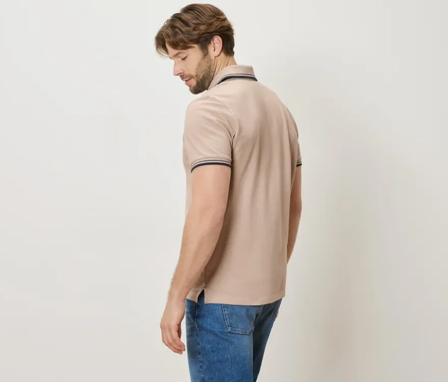 Piqué-Poloshirt, beige
