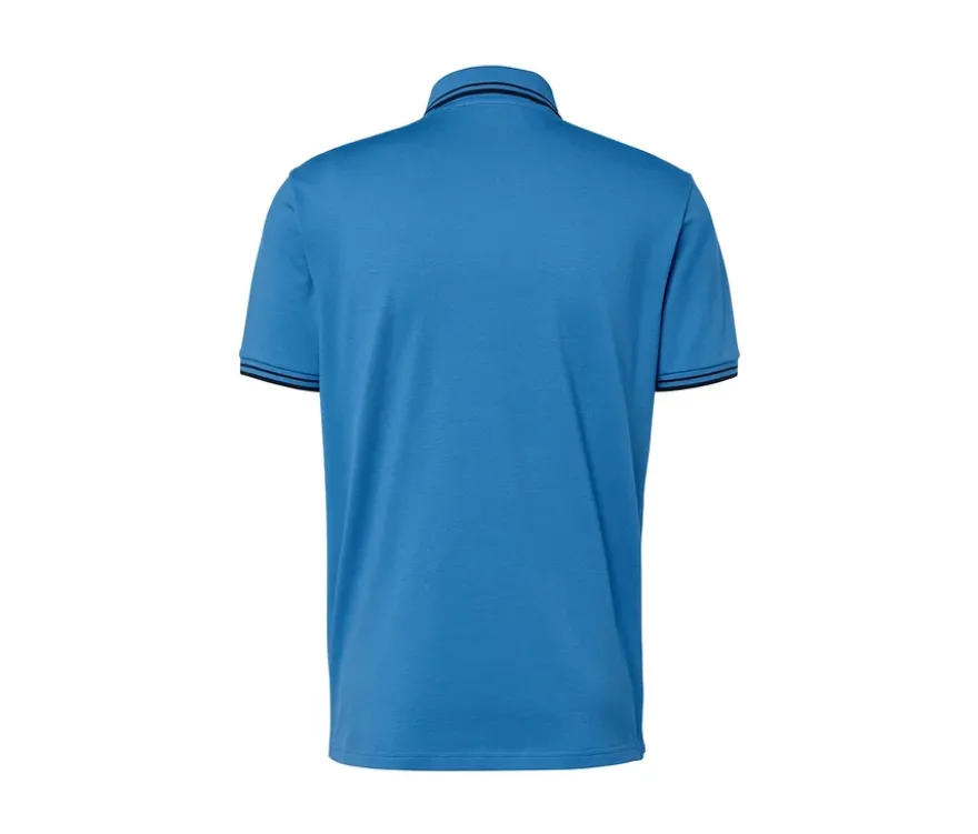 Piqué-Poloshirt, blau