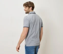 Piqué-Poloshirt, grau meliert