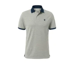Piqué-Poloshirt, grau meliert
