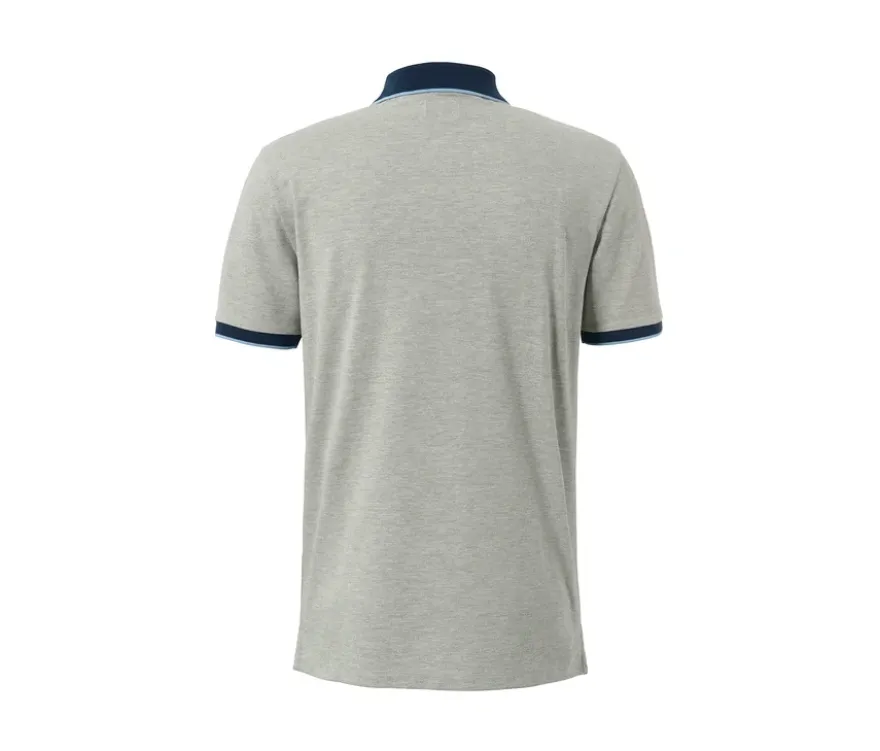 Piqué-Poloshirt, grau meliert