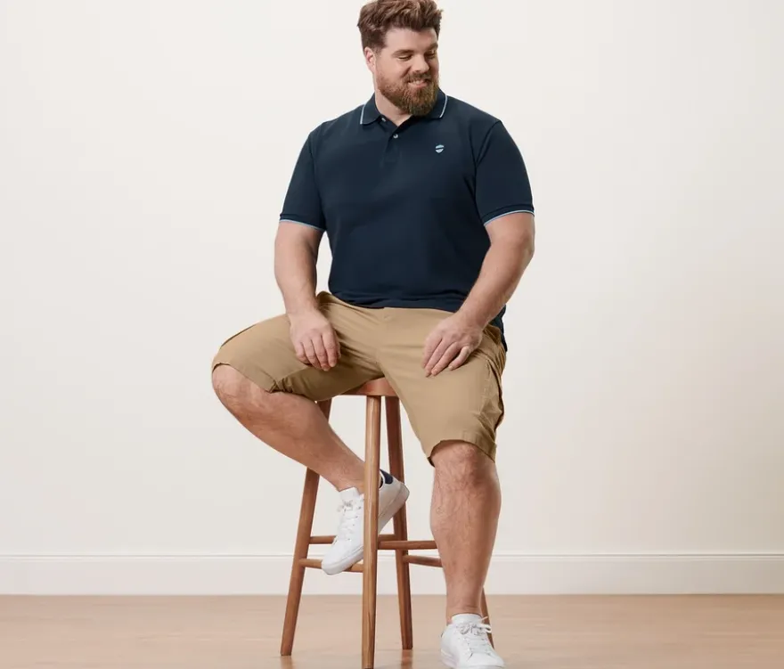 Piqué-Poloshirt, navy