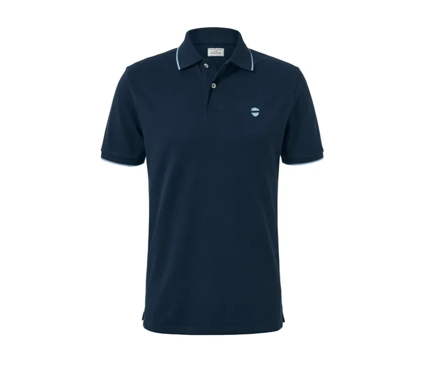 Piqué-Poloshirt, navy