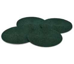 4 Platzsets, rund, grün