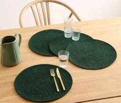 4 Platzsets, rund, grün