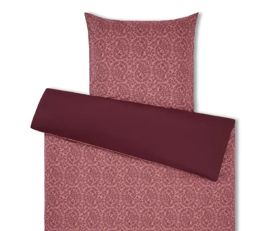 Polycotton-Bettwäsche, bordeauxrot, Normalgröße