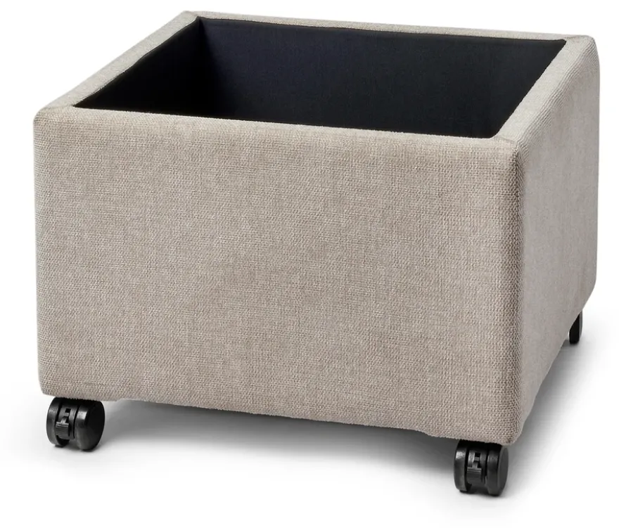 Pouf mit Rollen und Tablett