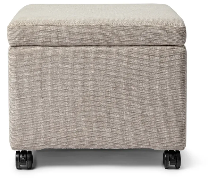Pouf mit Rollen und Tablett
