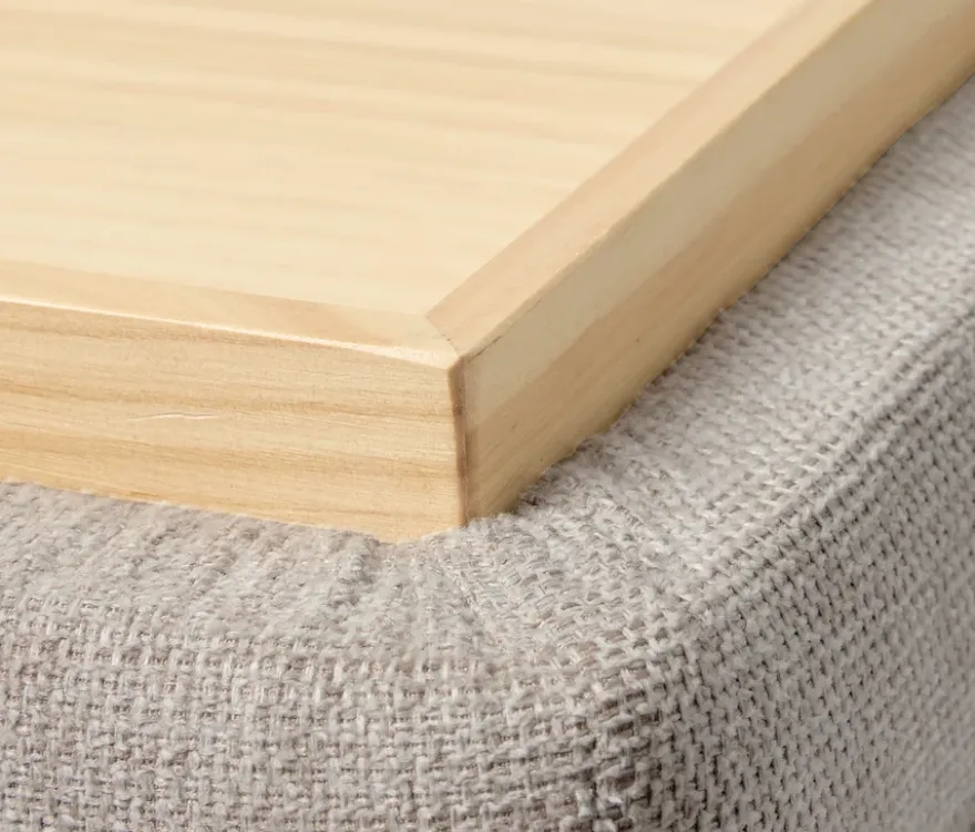Pouf mit Rollen und Tablett