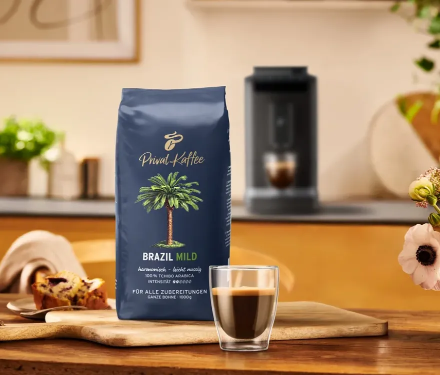 Privat Kaffee Brazil Mild - 8 x 1 kg Ganze Bohne