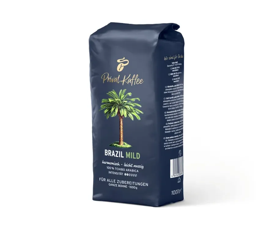 Privat Kaffee Brazil Mild - 8 x 1 kg Ganze Bohne