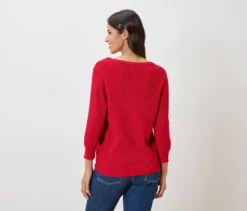 Pullover aus Strukturstrick, rot