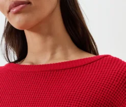 Pullover aus Strukturstrick, rot