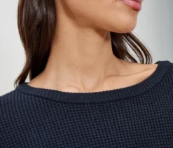 Pullover aus Strukturstrick, dunkelblau