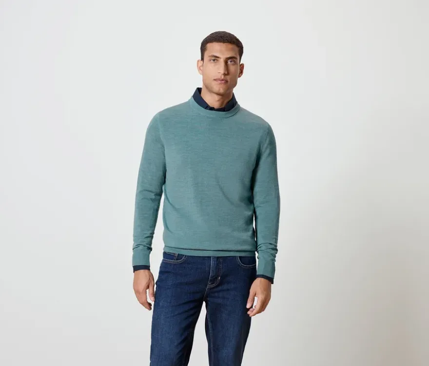 Pullover, hellblau meliert