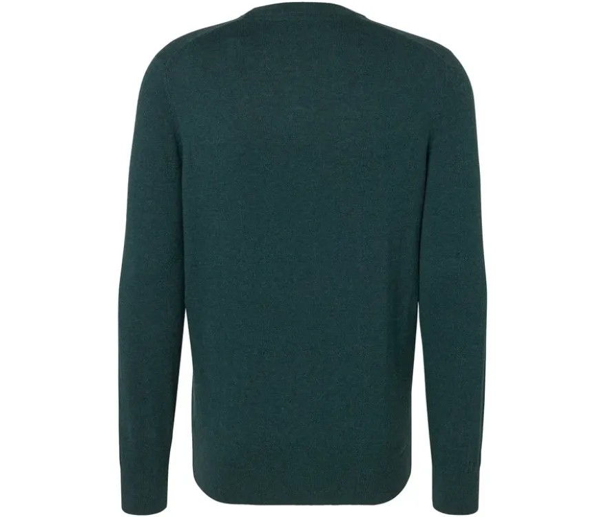 Pullover mit Rundhalsausschnitt, grün meliert