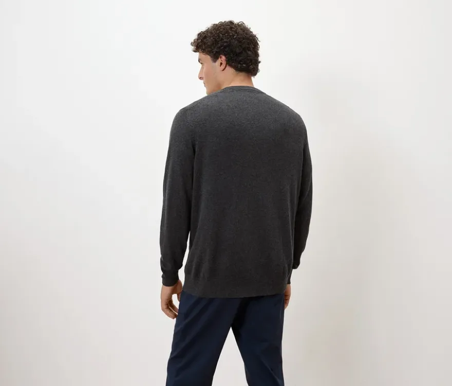 Pullover mit Rundhalsausschnitt, anthrazit meliert