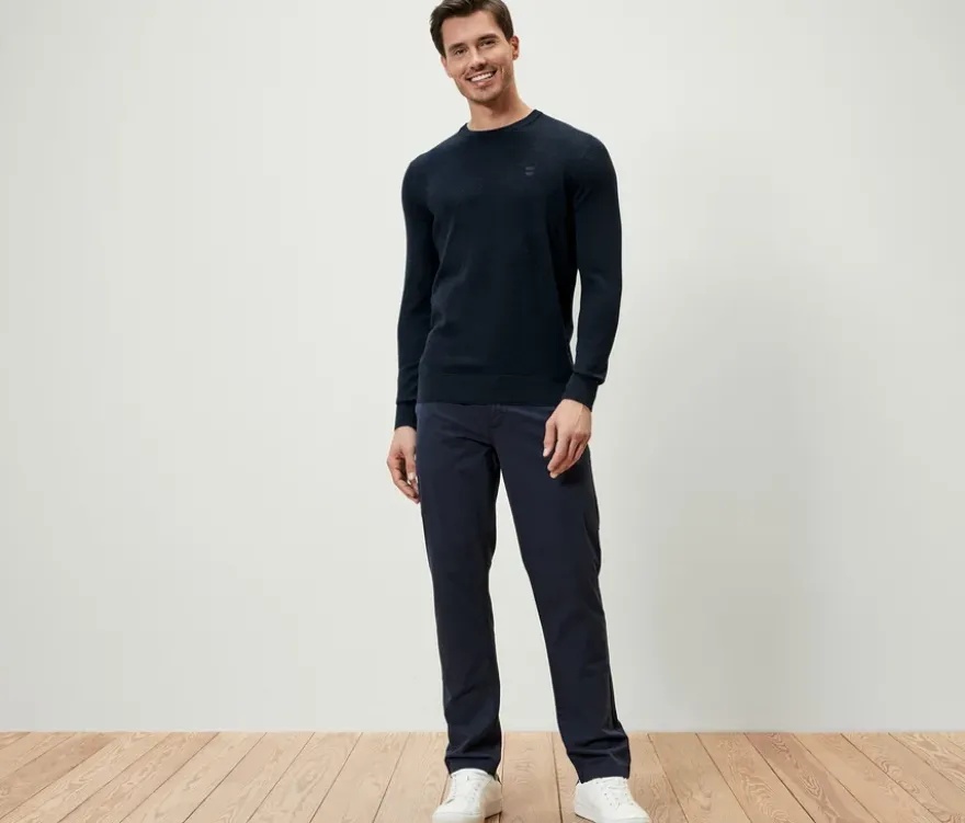 Pullover mit Rundhalsausschnitt, dunkelblau