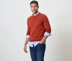 Pullover, orange meliert