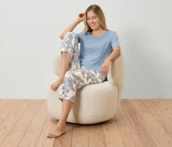 7/8-Pyjama-Set, hellblau