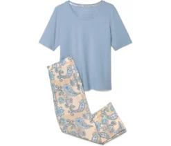 7/8-Pyjama-Set, hellblau