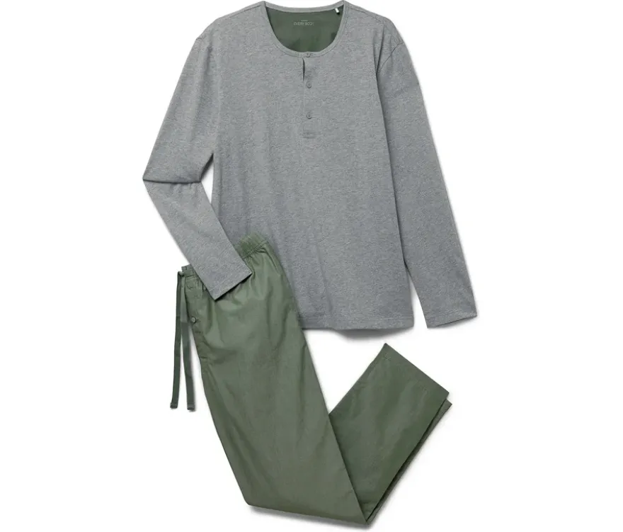 Pyjama-Set mit gewebter Hose