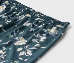 Pyjama-Set, petrol mit floralem Alloverprint