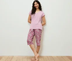 3/4-Pyjama-Set, rosa