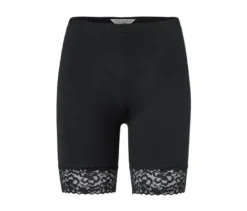 Radlershorts mit Spitzenborte, schwarz
