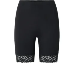 Radlershorts mit Spitzenborte, schwarz