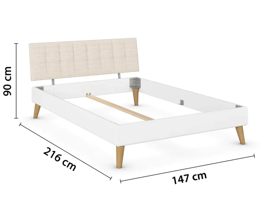 rauch Bett »Mavi-Extra« mit Polsterkopfteil, 140 cm Liegefläche, weiß
