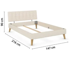 rauch Bett »Mavi-Extra« mit Polsterkopfteil, 140 cm Liegefläche, beige/champagner
