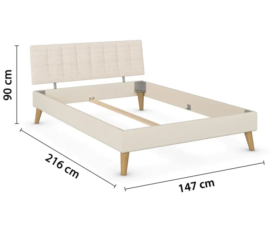 rauch Bett »Mavi-Extra« mit Polsterkopfteil, 140 cm Liegefläche, beige/champagner