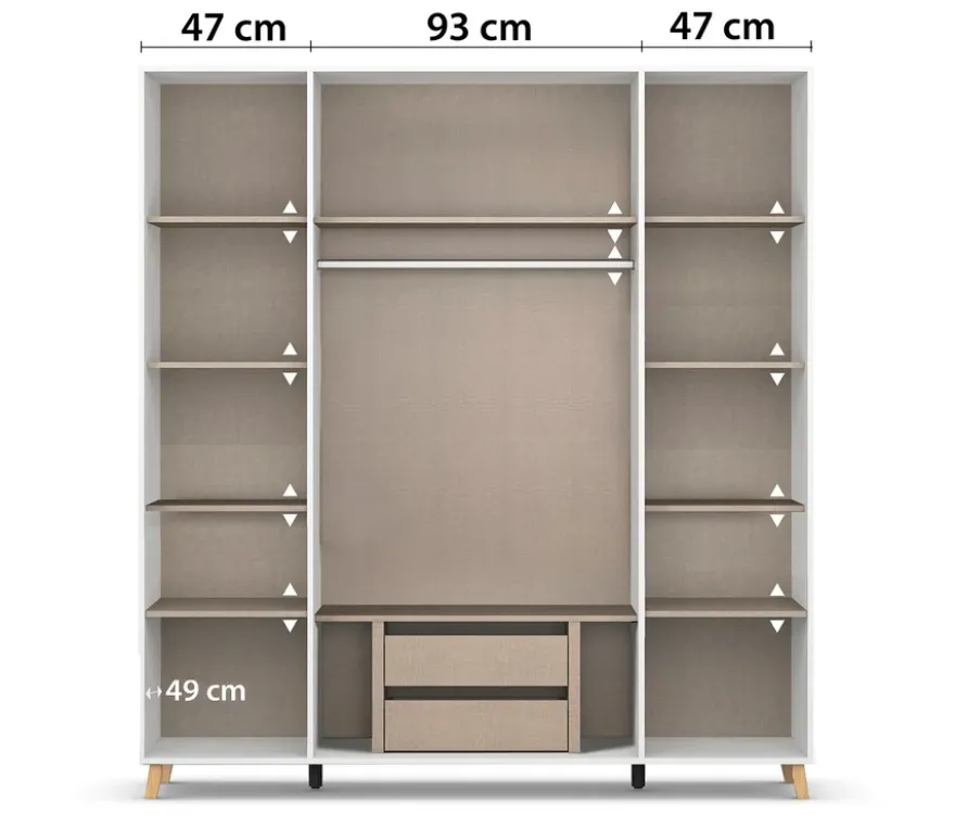 Rauch Drehtürenschrank »Shinjo«, 4-türig Premium-Ausstattung, weiß