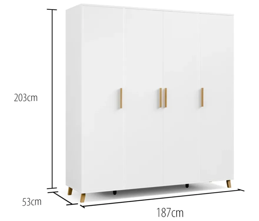 Rauch Drehtürenschrank »Shinjo«, 4-türig Premium-Ausstattung, weiß