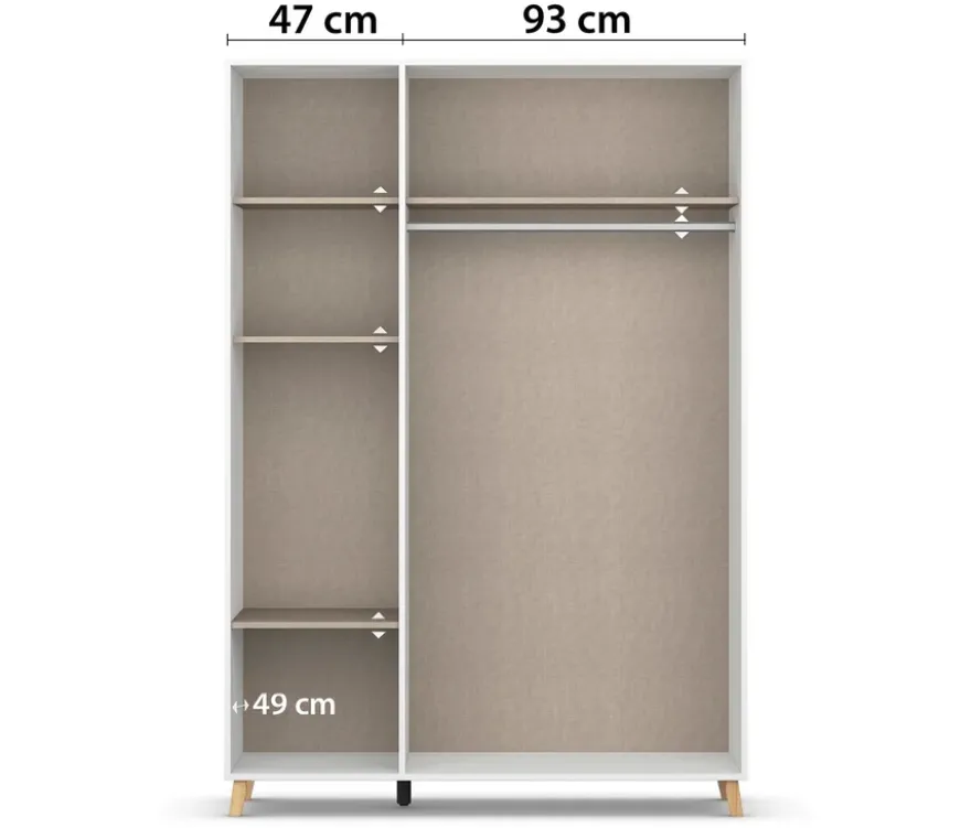 Rauch Drehtürenschrank »Shinjo«, 3-türig Basic-Ausstattung, weiß