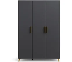 Rauch Drehtürenschrank »Shinjo«, 3-türig Basic-Ausstattung, graumetallic