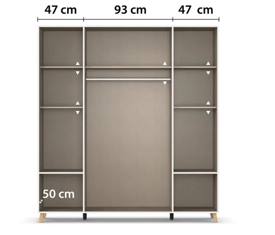Rauch Drehtürenschrank »Shinjo«, 4-türig, 4 Schubladen, grau-metallic